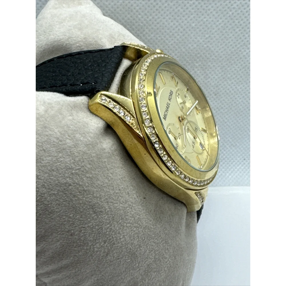 Michael Kors Blair MK5166 Women's Black Leather Analog Dial Quartz Watch JNA831
